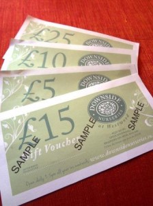 Image of Gift Vouchers and new greetings card at Downside